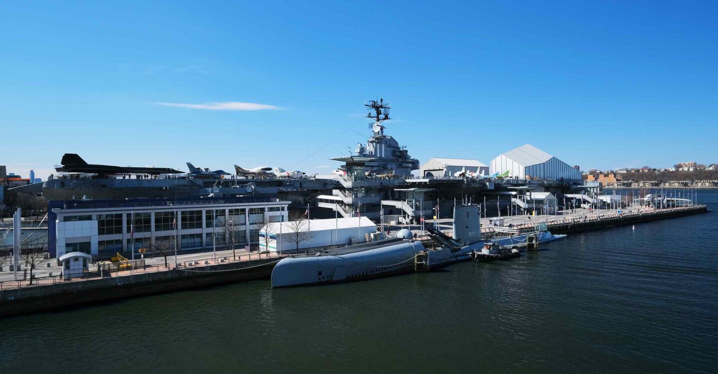 The southside view of the Intrepid Museum