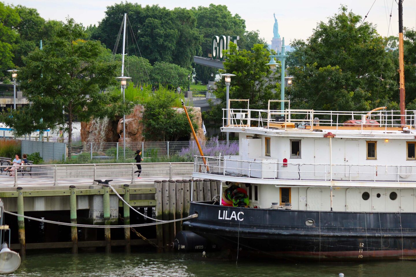 A closeup view of the Lilac, a historical vessel on Pier 25