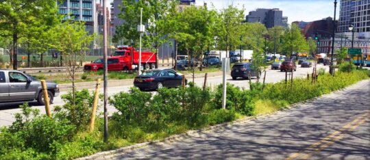 The bikeway next to the West Side Highway