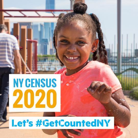 Census ad featuring a girl smiling at the camera