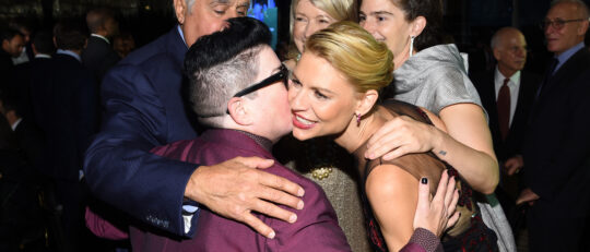 Claire Danes hugs Actress Lea DeLaria at Hudson River Park's Gala Event