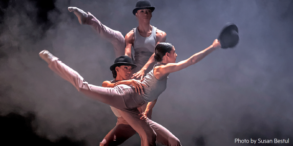 Dance company Ballet Hispanico performs their surrealist piece Sombrerisimo at Hudson River Park's Dance Festival