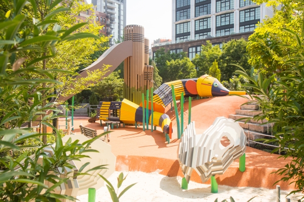 The new playground at Hudson River Park's Chelsea Waterside Play Area