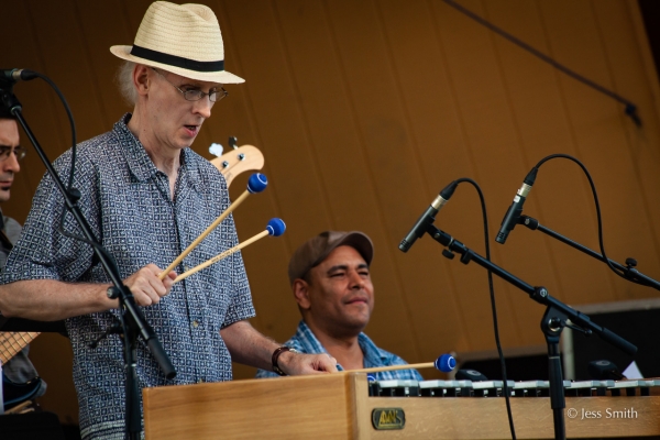 Mike Freeman playing the xylophone during Jazz at Pier 84 in Hudson River Park