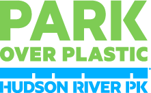 The logo stating Park over Plastic