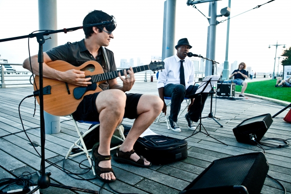 Max Gallico and Sinclair Jenning Jr. performing at Sunset on the Hudson in 2012