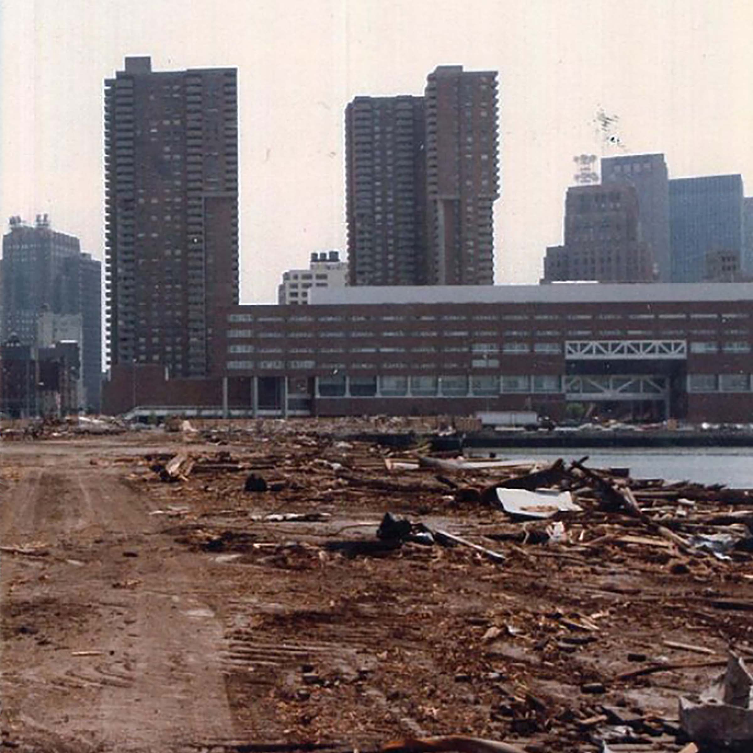 Pier 25, a wasteland before Hudson River Park transformed it, nothing but brown dirt