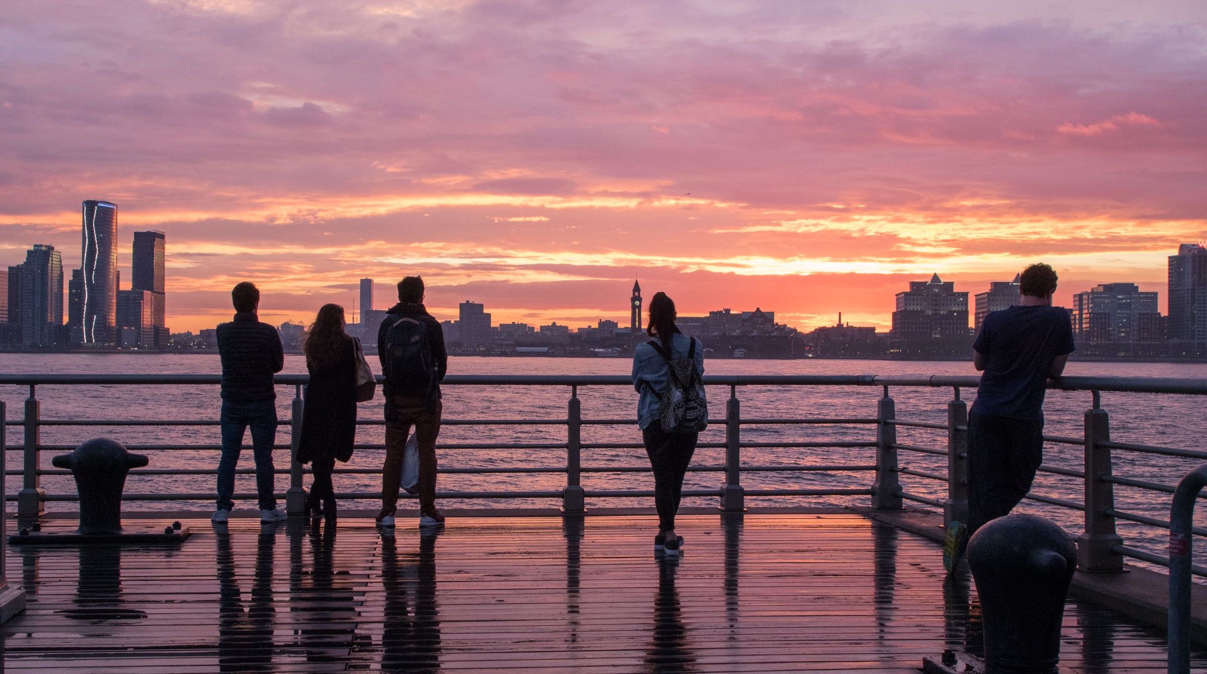 sunset view at the Hudson River Park