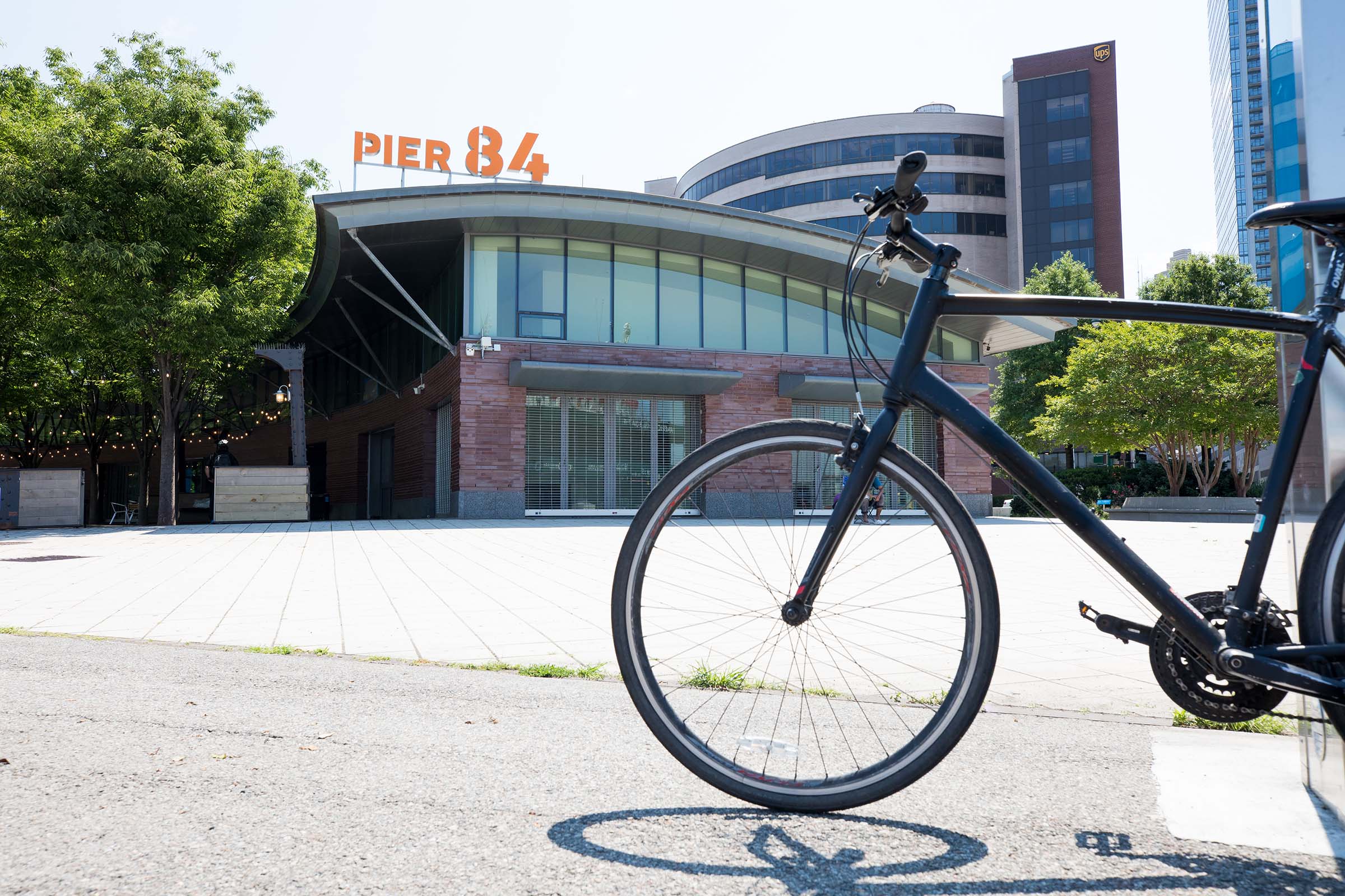 Pier 94 bike rental kiosk and a bike