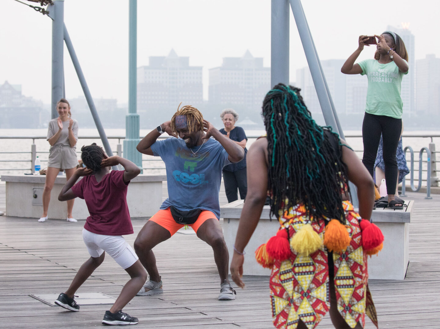 Batingua Arts dance lesson and performance at Pier 45 in Hudson River Park