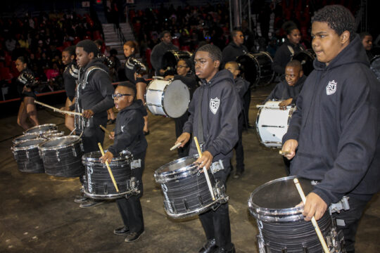 Members of the Brooklyn United Marching Band