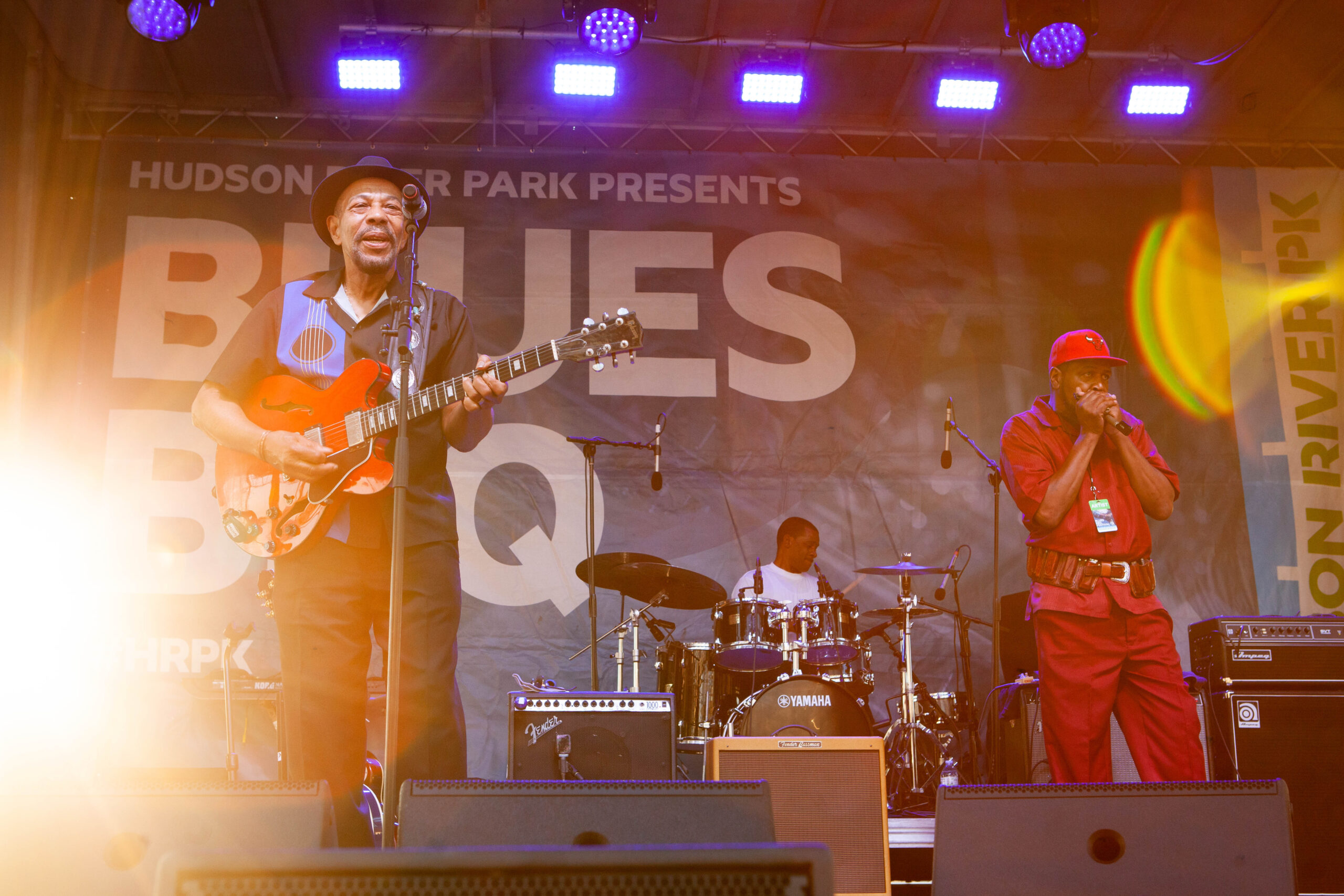 John Primer and the Real Deal Blues Band performing on stage at the 2023 Blues BBQ Festival