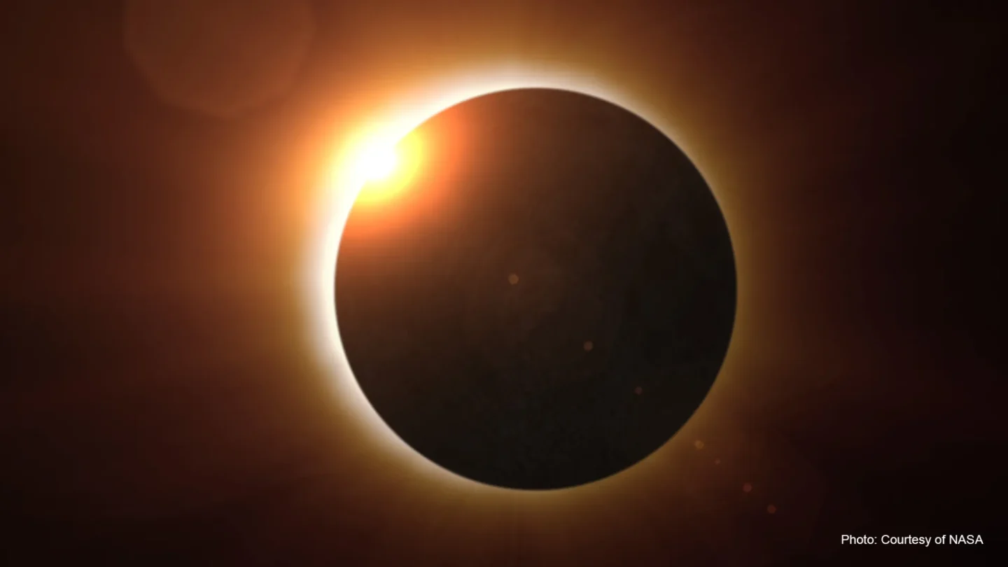 The sun and moon during an eclipse Photo credit: NASA