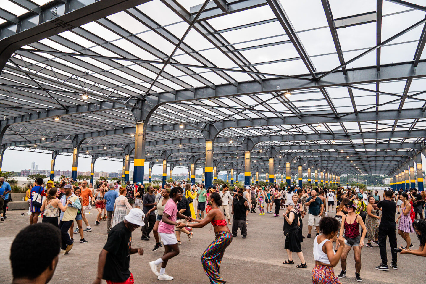 A group of people dancing during a Dance is Life event on Pier 76