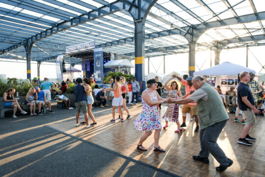 People dancing on the Blues Dance Floor at the Blues BBQ Festival