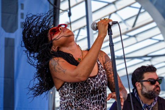 Nikki Hill singing at the Blues BBQ Festival